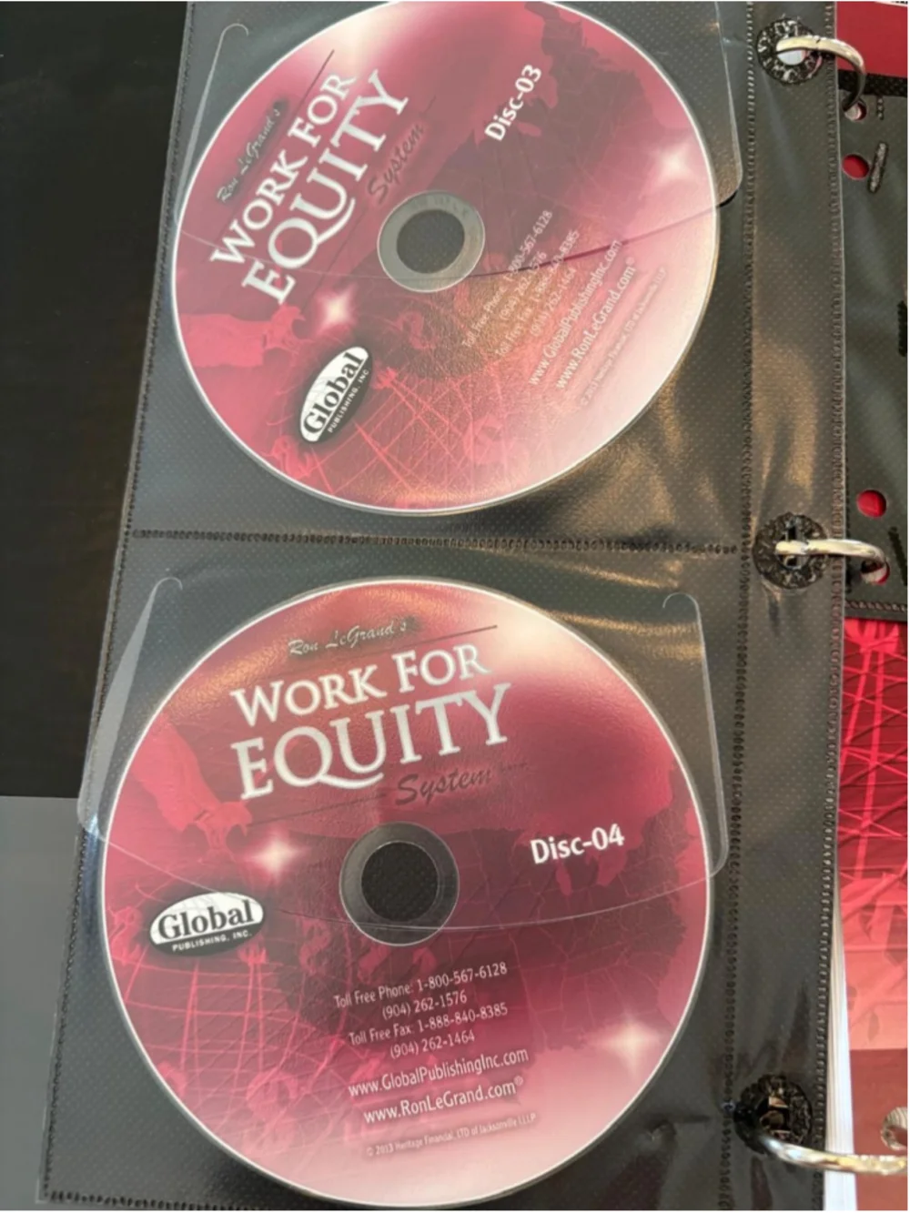 Ron LeGrand Work For Equity System Binder and 5 Discs Red White One Size #E66